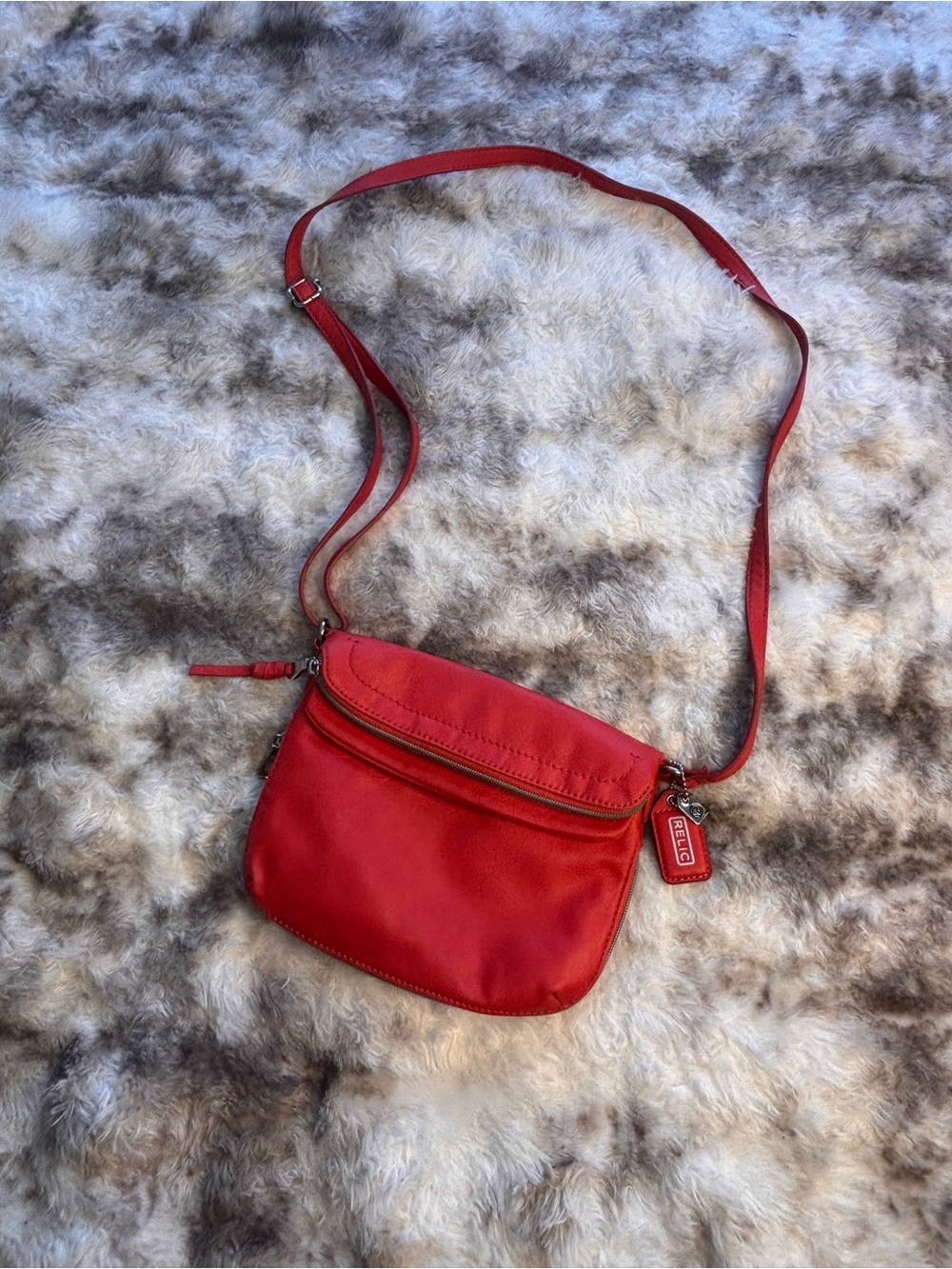 Relic Red Crossbody Bag with Adjustable Strap